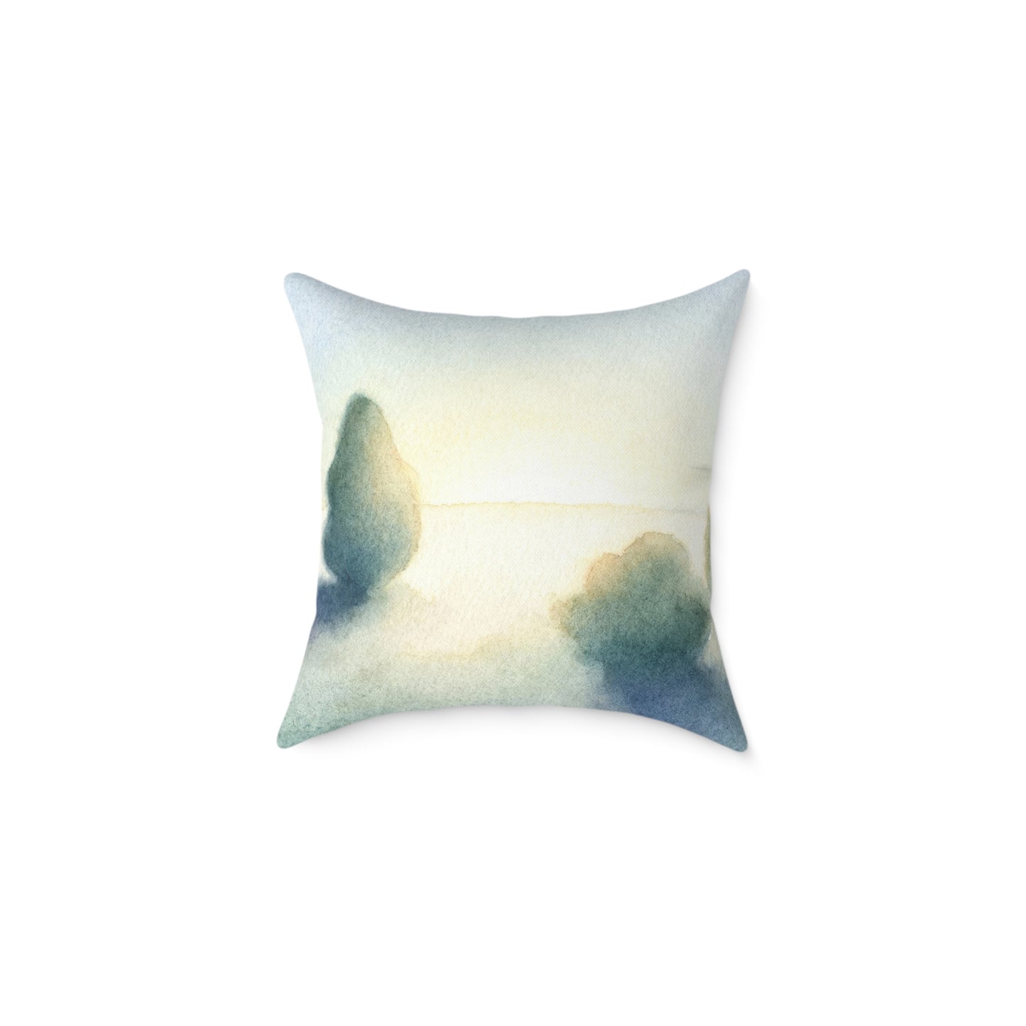 Pastel Tree Mist - Square Poly Canvas Pillow