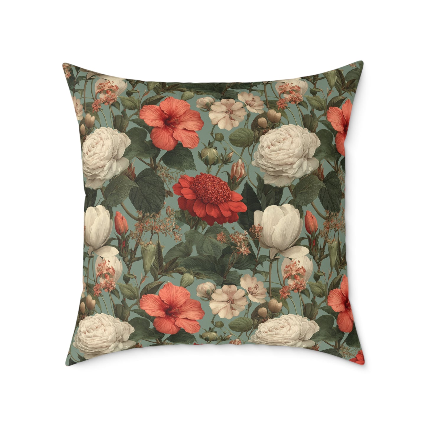 Blossom Meadow Tapestry - Square Poly Canvas Pillow