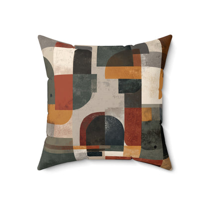 Modular Earth Geometry - Faux Suede Square Pillow
