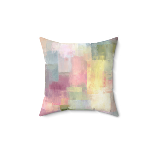 Pastel Pixel Fields - Faux Suede Square Pillow