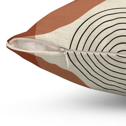 Retro Curve - Spun Polyester Square Pillow