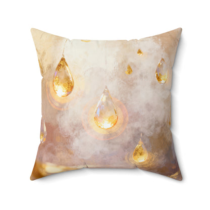 Golden Lantern Mist - Spun Polyester Square Pillow
