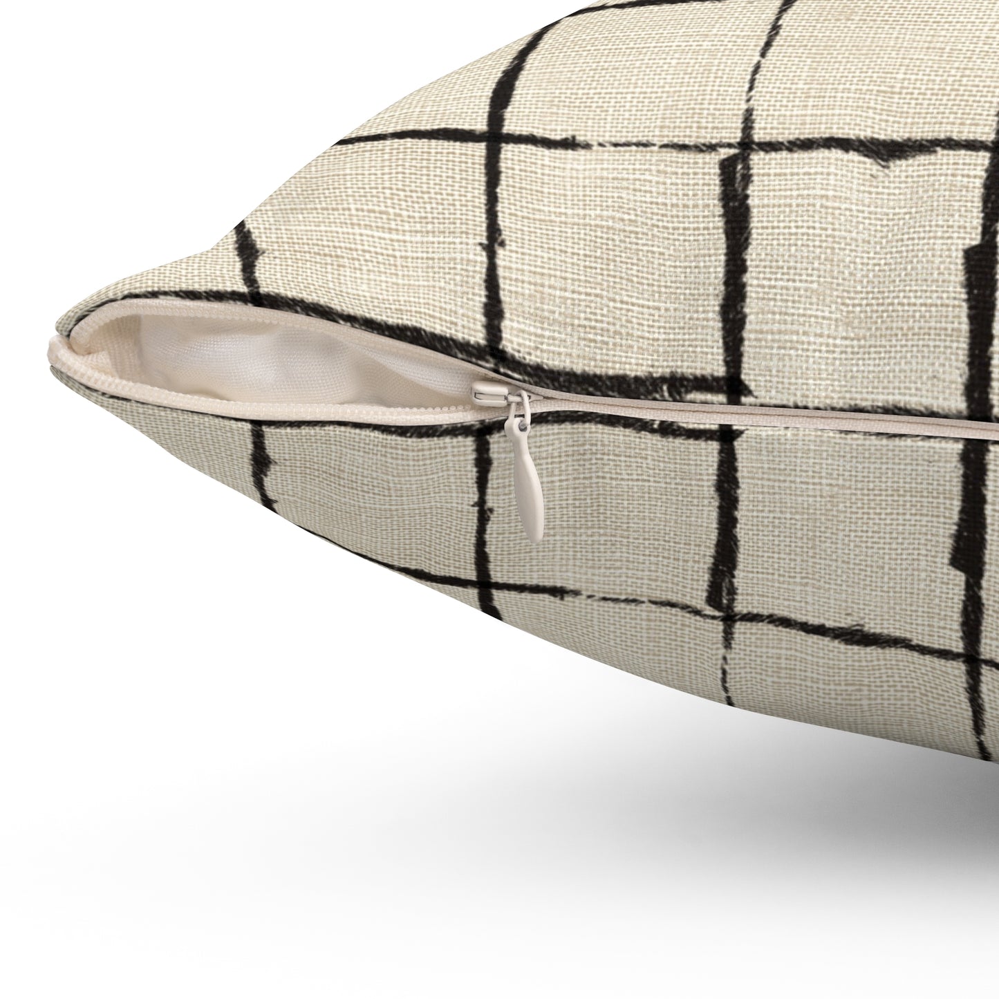 Retro Grid Linen - Spun Polyester Square Pillow
