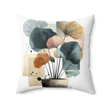 Nordic Vase Foliage - Spun Polyester Square Pillow
