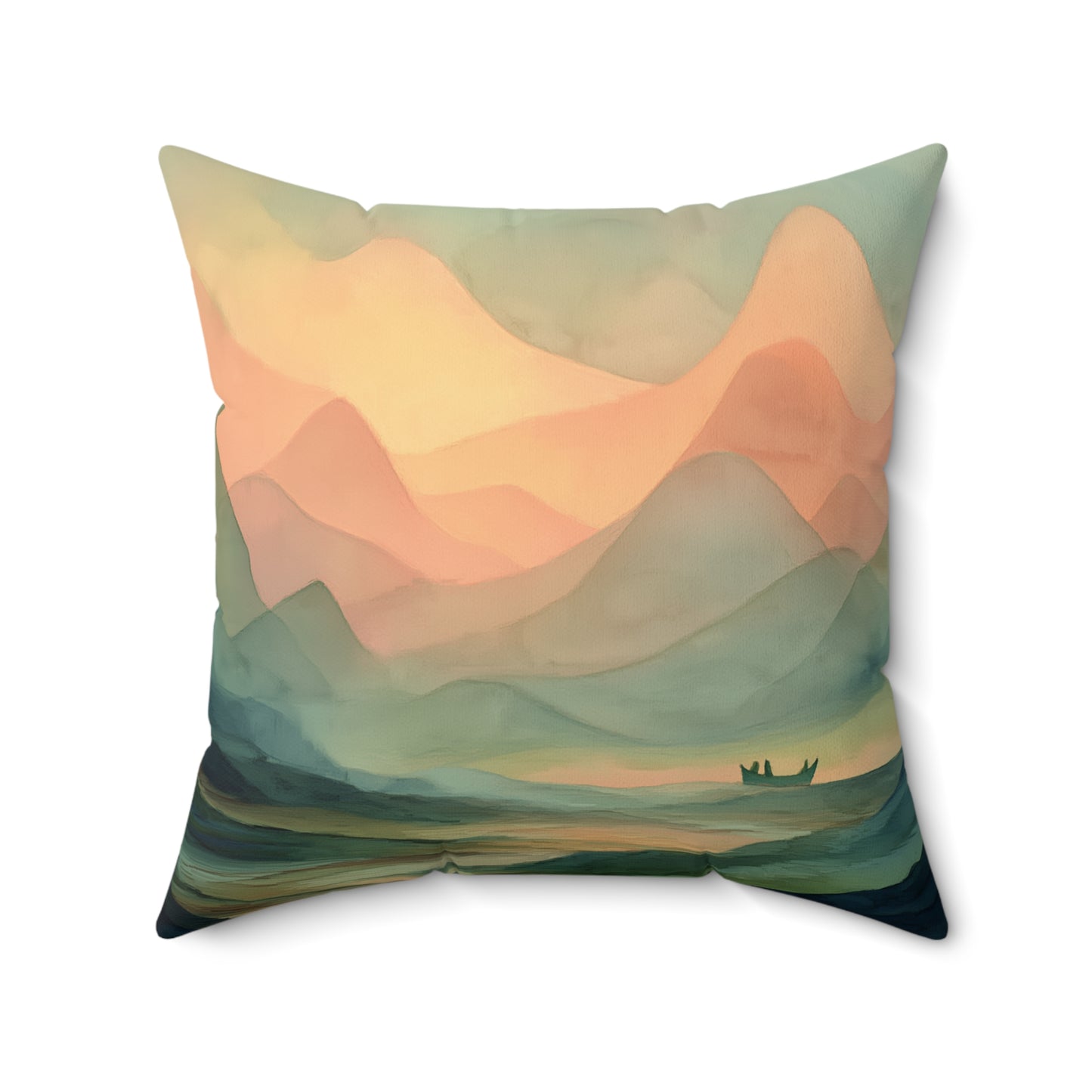 Dawn Valley Peaks - Spun Polyester Square Pillow
