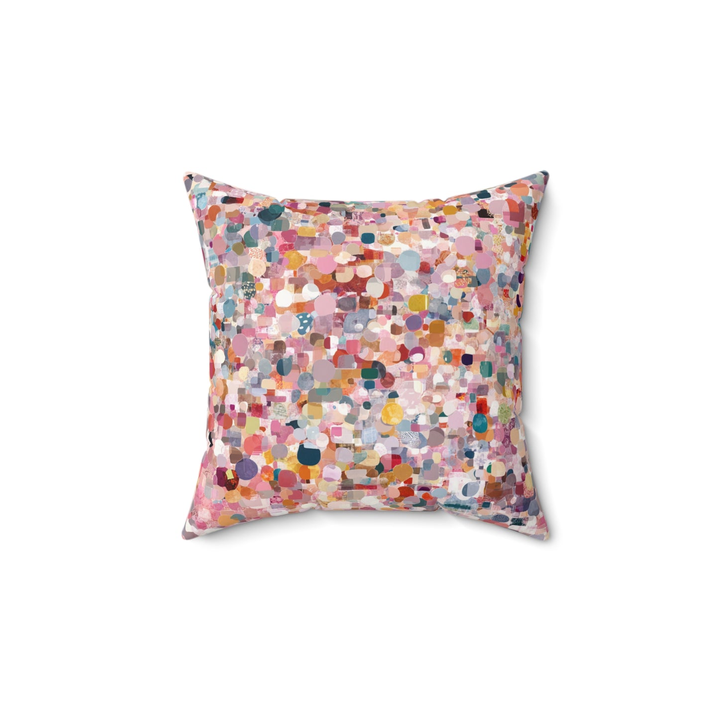 Confetti Burst Delight - Faux Suede Square Pillow