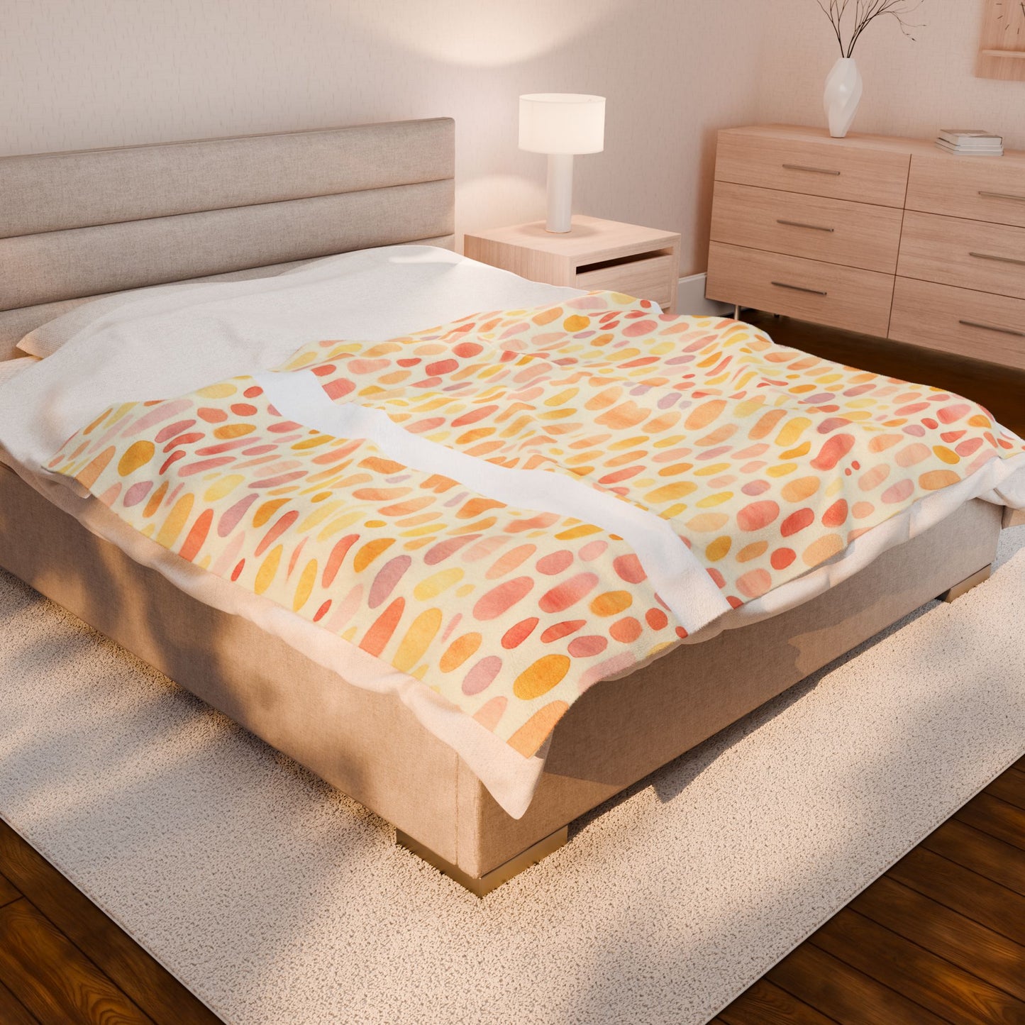 Pastel Bloom Droplets - Velveteen Plush Blanket