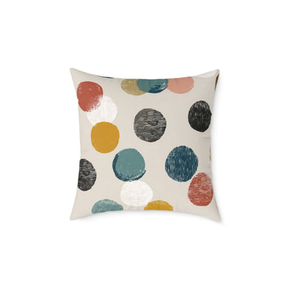 Soft Pebble Dots - Square Poly Canvas Pillow