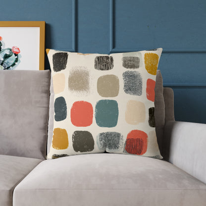 Painted Squares - Square Poly Canvas Pillow