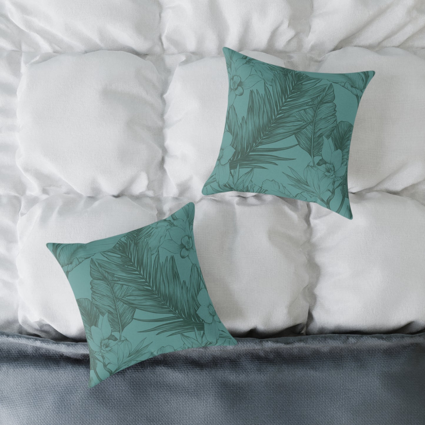 Ocean Grove Sketch - Square Poly Canvas Pillow