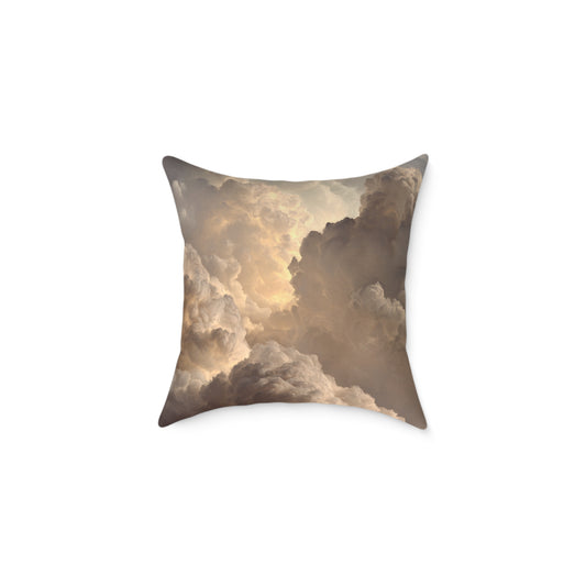 Heavenly Cloud Ember - Square Poly Canvas Pillow