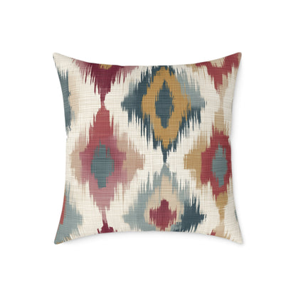 Woven Ember Diamonds - Square Poly Canvas Pillow