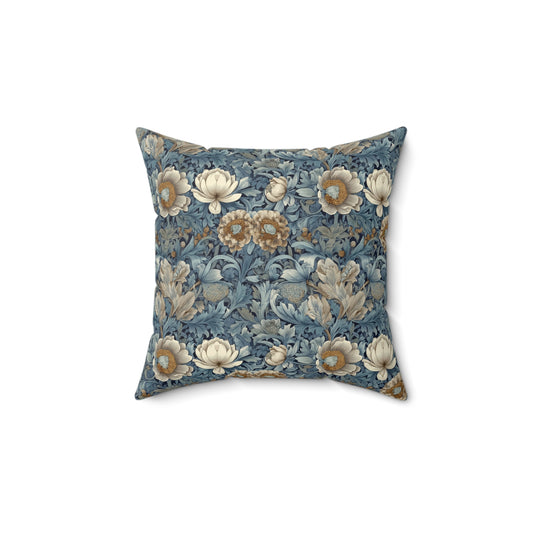 Blue Manor Floral Repeat - Spun Polyester Square Pillow