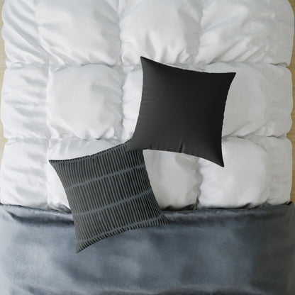 Loom Lines - Slate - Midnight - Square Poly Canvas Pillow