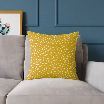 Pebble Scatter - Honey - Square Poly Canvas Pillow