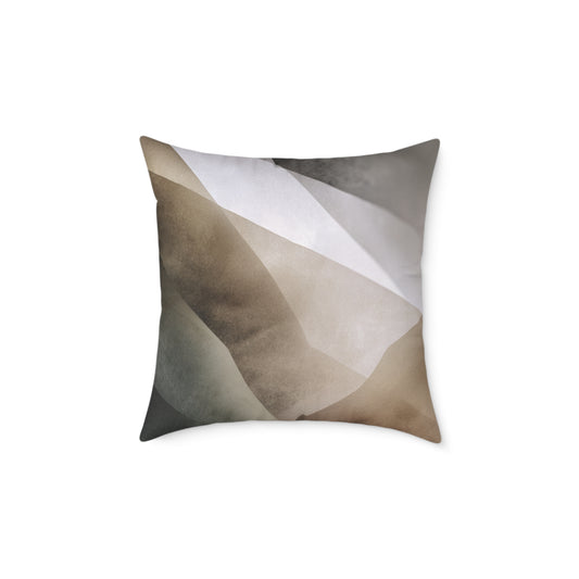 Shadowed Drift Veil - Square Poly Canvas Pillow