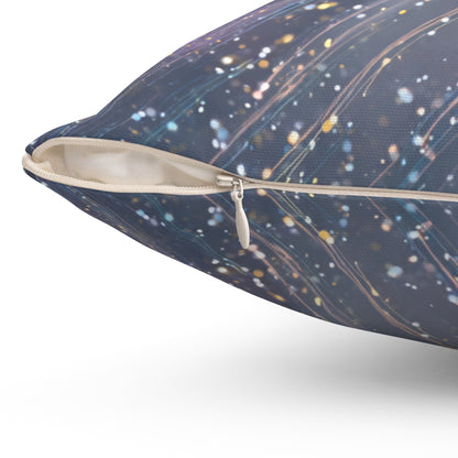 Stardust Vertical Drift - Spun Polyester Square Pillow