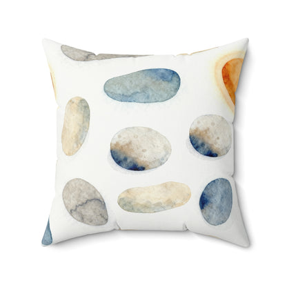 Warm River Stones - Faux Suede Square Pillow