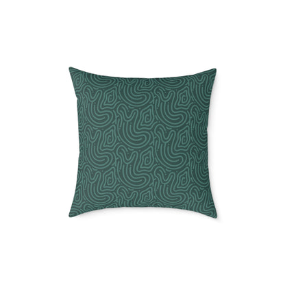 Deep Olive Texture - Square Poly Canvas Pillow