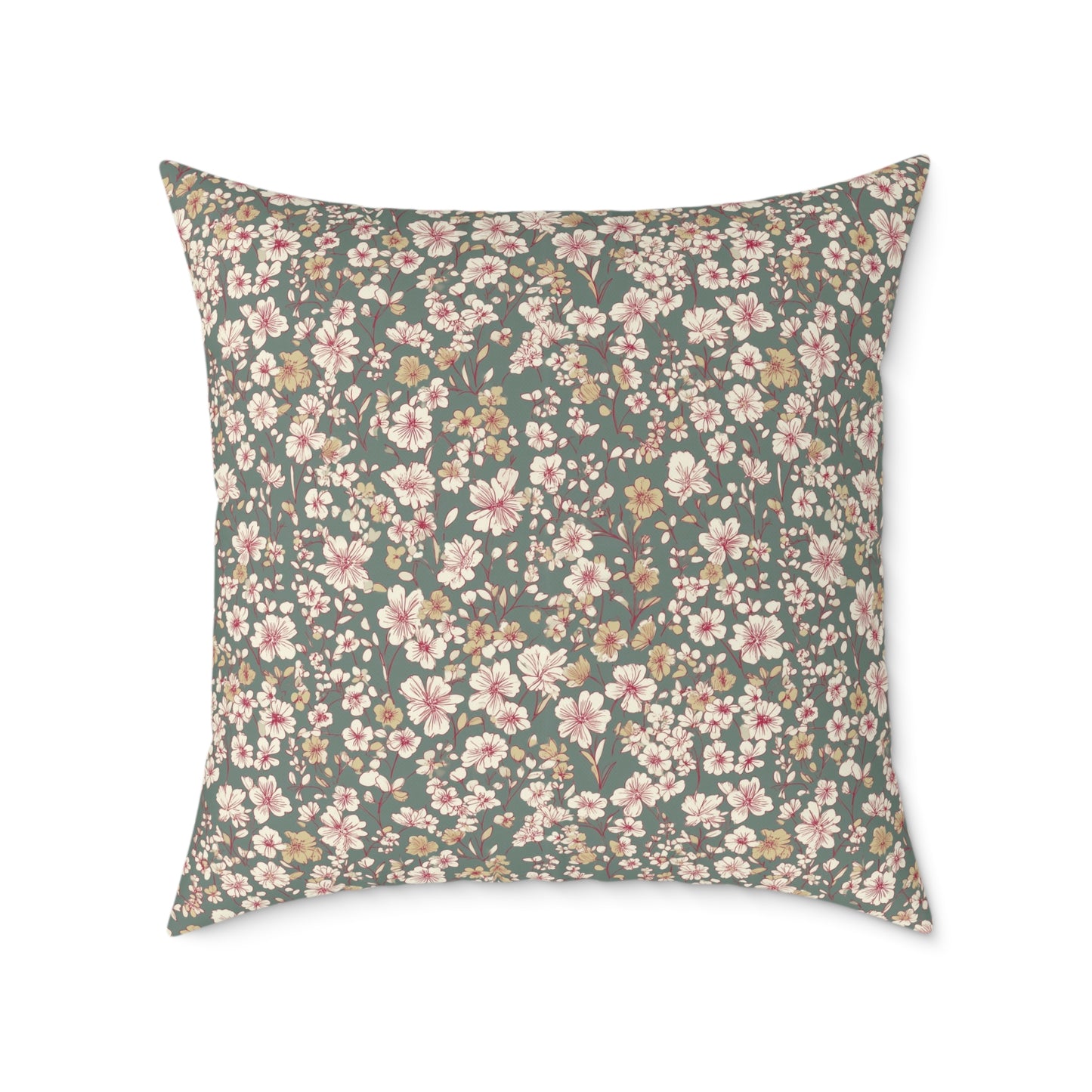 Soft Blush Field - Square Poly Canvas Pillow