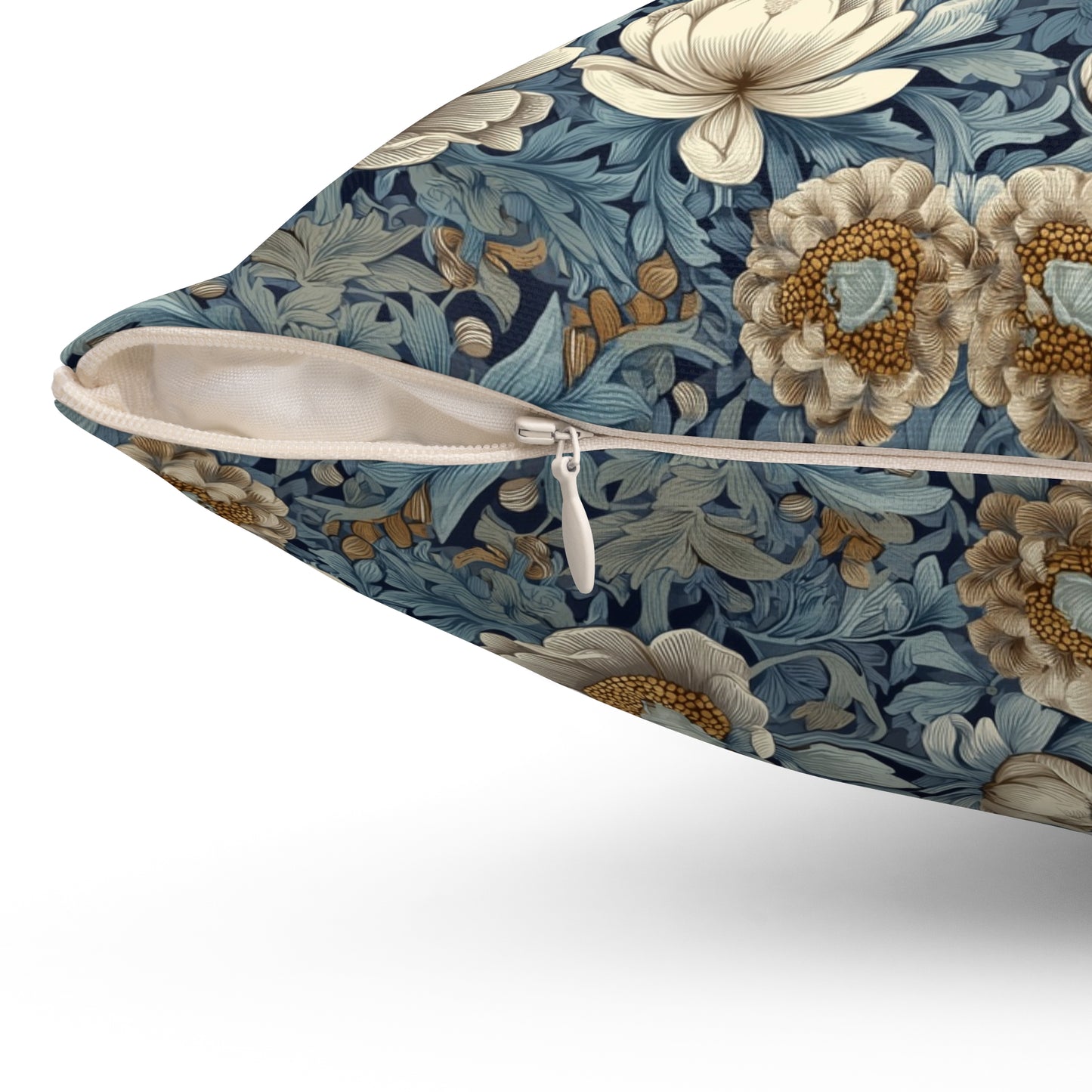 Blue Manor Floral Repeat - Spun Polyester Square Pillow