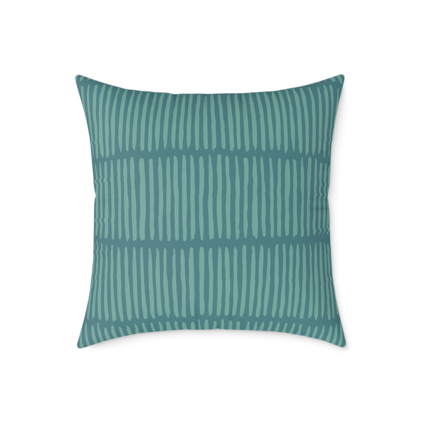 Loom Lines - Ocean - Square Poly Canvas Pillow