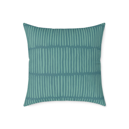 Loom Lines - Ocean - Square Poly Canvas Pillow