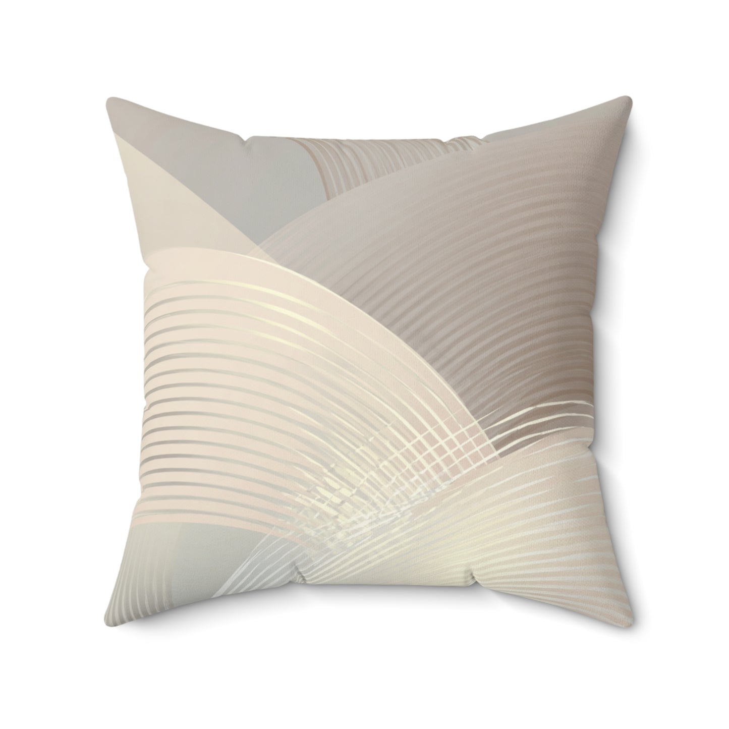 Ivory Arc Layers - Faux Suede Square Pillow