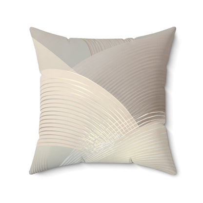 Ivory Arc Layers - Faux Suede Square Pillow