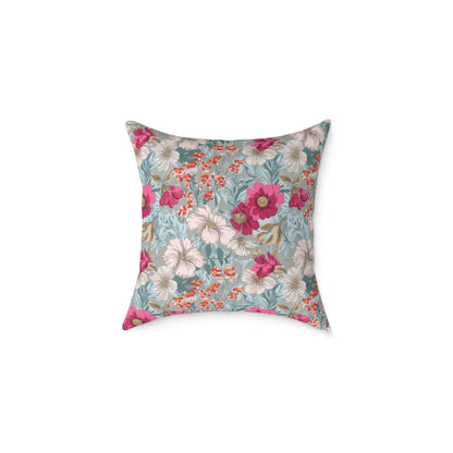 Blossom Carnival Field - Square Poly Canvas Pillow
