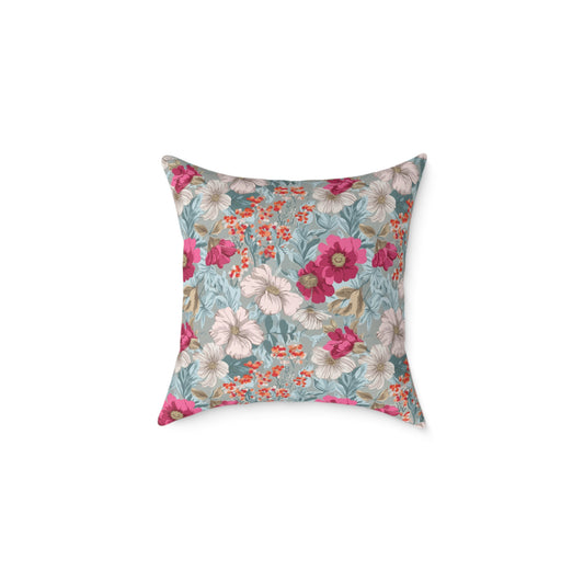 Blossom Carnival Field - Square Poly Canvas Pillow