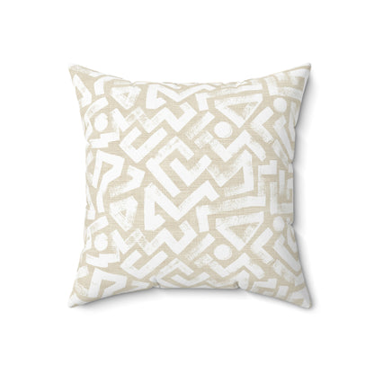 Pebble Maze Cream - Spun Polyester Square Pillow