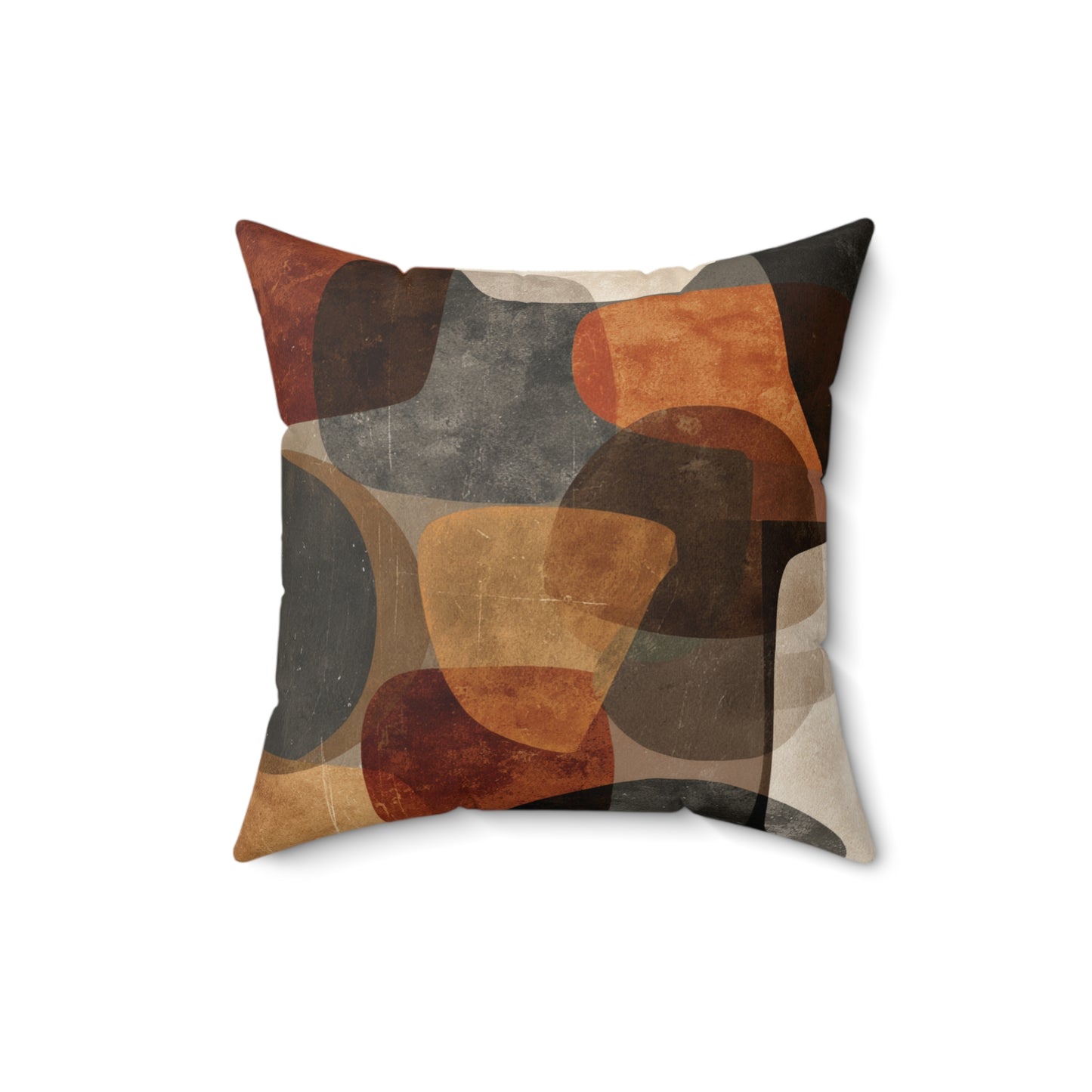Retro Stone Mosaic - Faux Suede Square Pillow