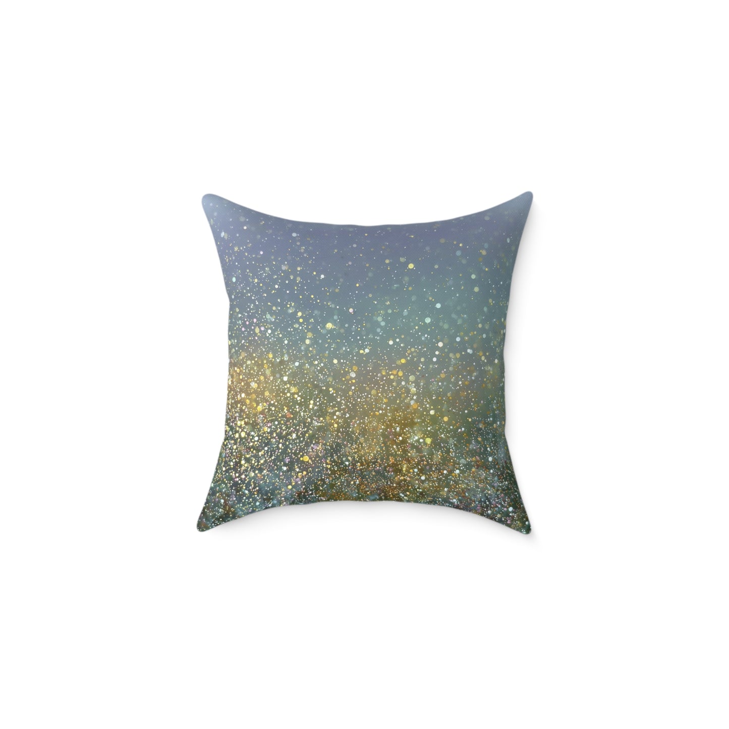 Meadow Haze Sparkle - Square Poly Canvas Pillow