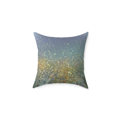 Meadow Haze Sparkle - Square Poly Canvas Pillow