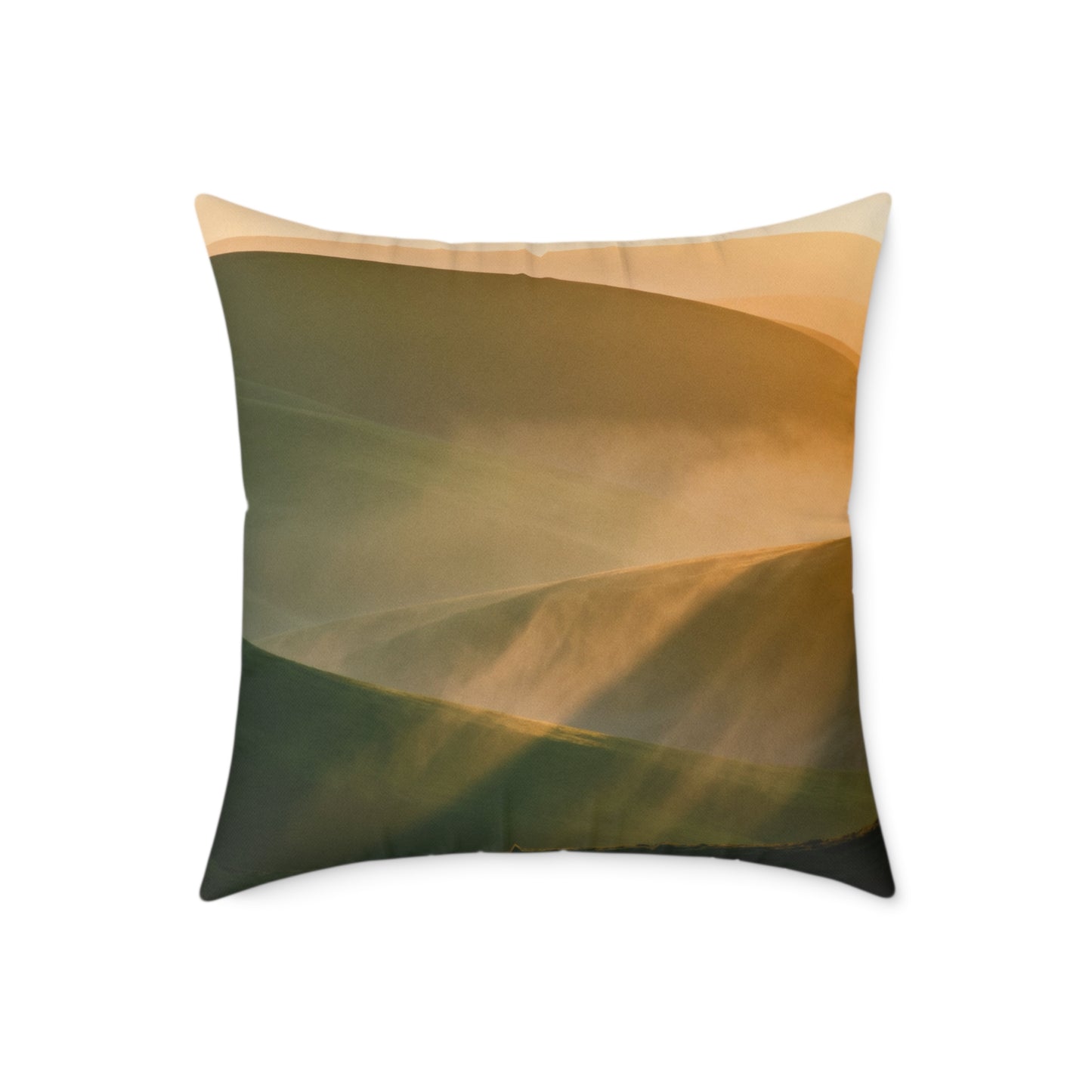 Golden Dawn Rise - Square Poly Canvas Pillow