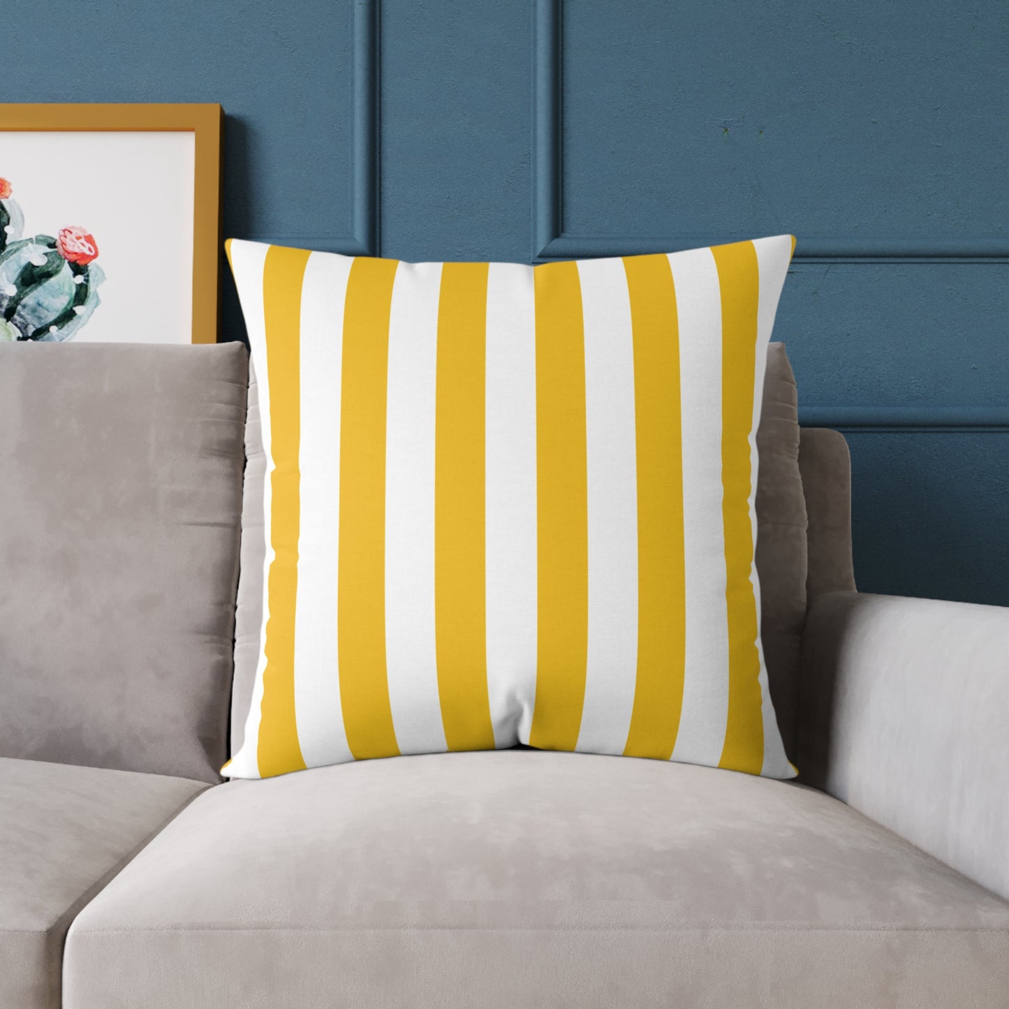 Sorrento Sun Stripes - Square Poly Canvas Pillow