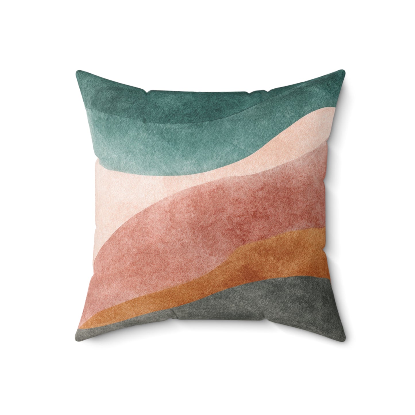 Terracotta Ridge Flow - Spun Polyester Square Pillow