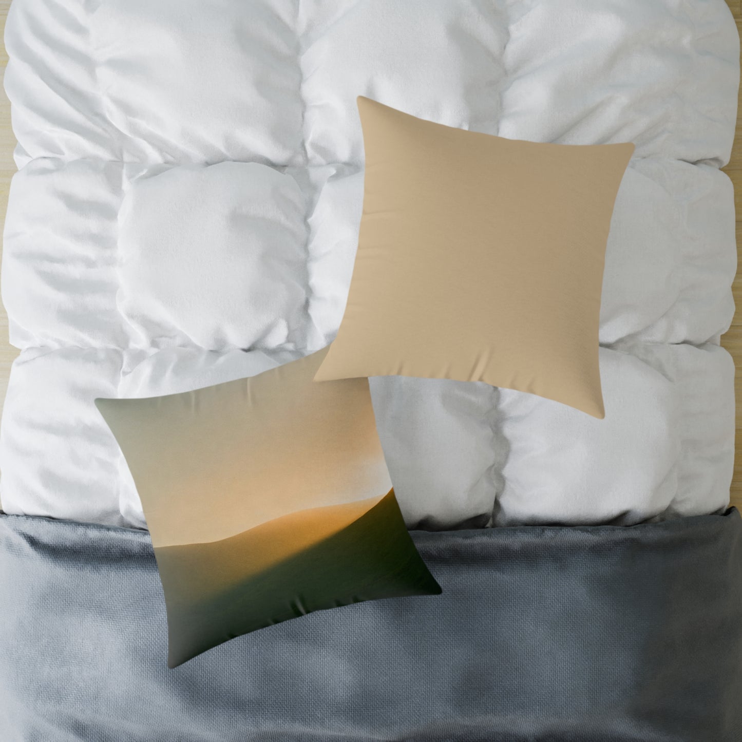 Horizon Ember Glow - Square Poly Canvas Pillow