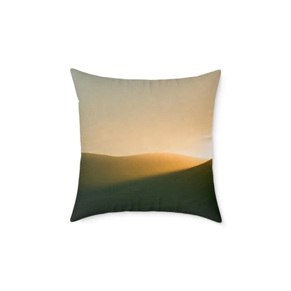 Horizon Ember Glow - Square Poly Canvas Pillow