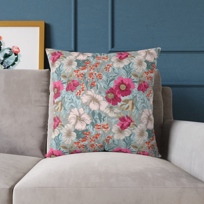 Blossom Carnival Field - Square Poly Canvas Pillow