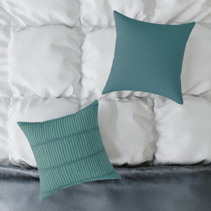 Loom Lines - Ocean - Square Poly Canvas Pillow