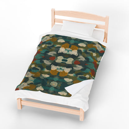 Midnight Forest Canopy - Velveteen Plush Blanket