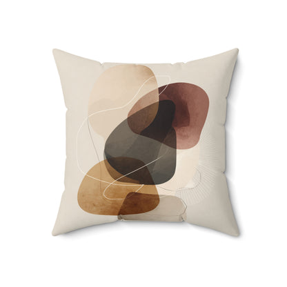 Stone Circle Balance - Faux Suede Square Pillow