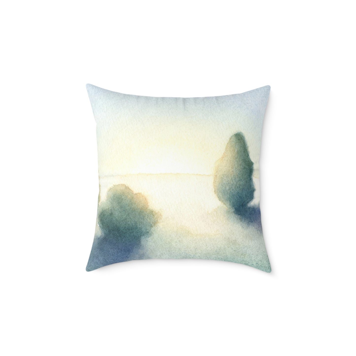 Pastel Tree Mist - Square Poly Canvas Pillow