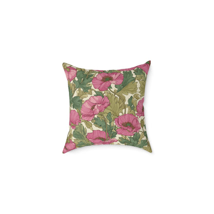 Blush Petal Canopy - Square Poly Canvas Pillow