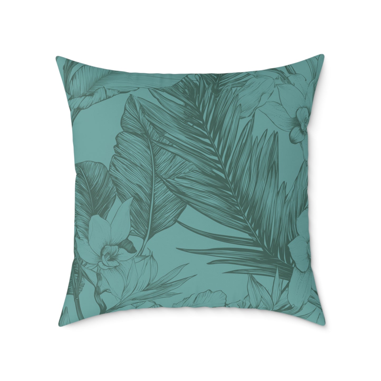 Ocean Grove Sketch - Square Poly Canvas Pillow