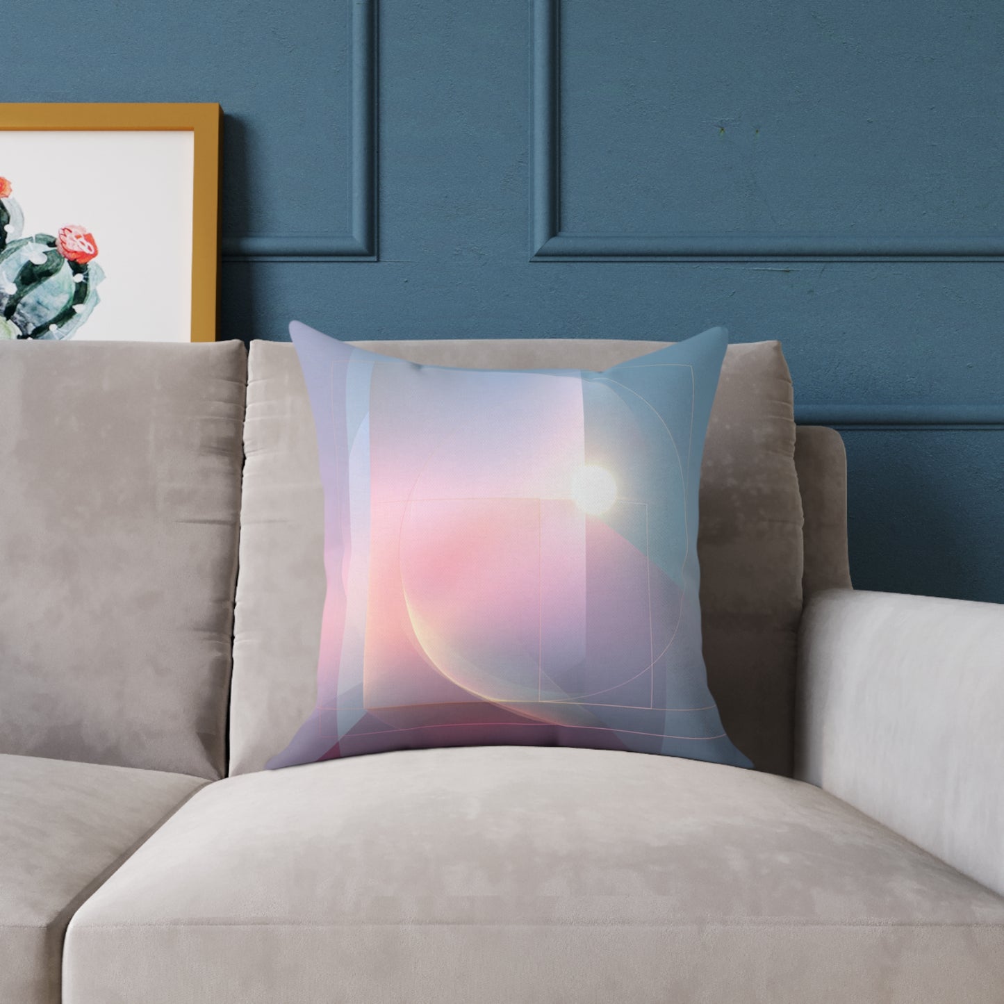Blush Lens Flare - Square Poly Canvas Pillow