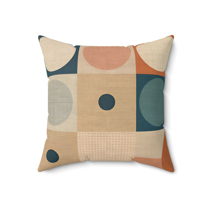 Retro Circles - Spun Polyester Square Pillow