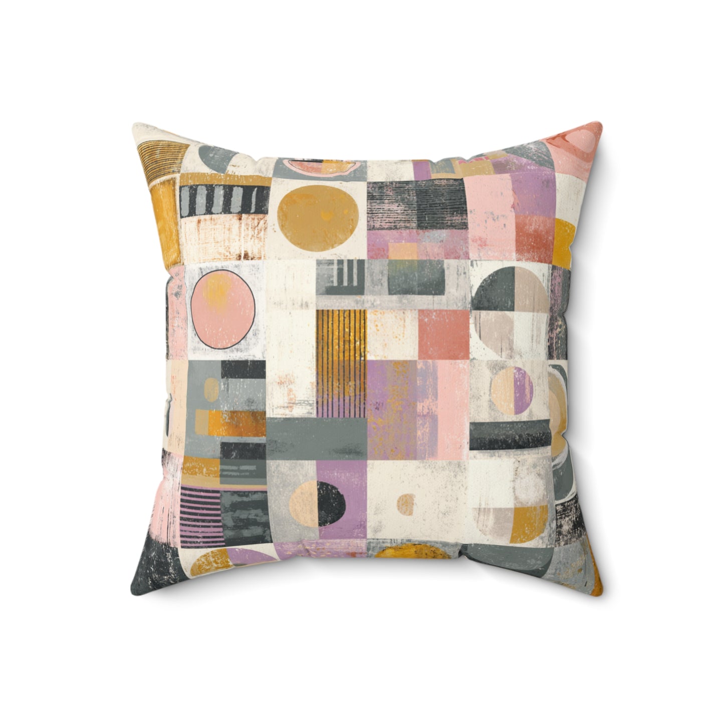Vintage Quilt Blocks - Spun Polyester Square Pillow
